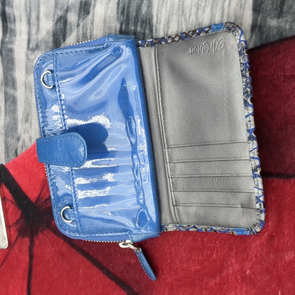 Brighton Blue Python Embossed Patent Leather Wall… - image 8